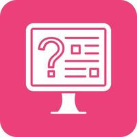 online quiz glyph ronde hoek achtergrond icoon vector