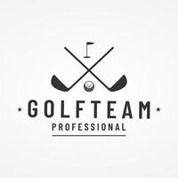 golf bal en golf club logo ontwerp. logo voor professioneel golf team, golf club, toernooi, bedrijf, evenement. vector