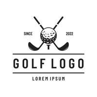 golf bal en golf club logo ontwerp. logo voor professioneel golf team, golf club, toernooi, bedrijf, evenement. vector