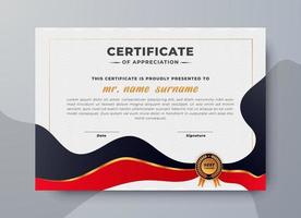 certificaat waardering luxe rood thema sjabloon ontwerp, vector luxe premie badges ontwerp.