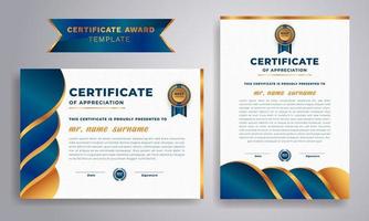 modern certificaat ontwerp. certificaat sjabloon prijzen diploma achtergrond vector modern ontwerp gemakkelijk elegant. lay-out horizontaal en verticaal in a4 maat.