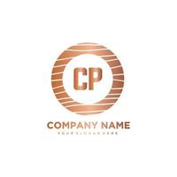 cp eerste brief cirkel hout logo sjabloon vector