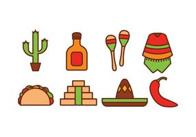 Mexico pictogram pack vector