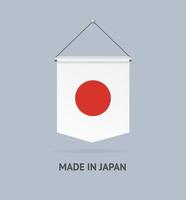 realistisch gedetailleerd 3d gemaakt in Japan banier wimpel vlag. vector