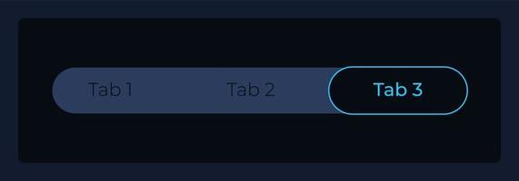 actief derde tab in menu bar ui element sjabloon. bewerkbare geïsoleerd vector dashboard onderdeel. vlak gebruiker koppel. zichtbaar gegevens presentatie. web ontwerp widget voor mobiel toepassing met donker thema