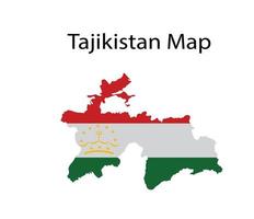 Tadzjikistan kaart met vlag vector illustratie