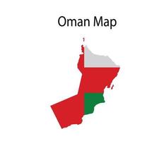 Oman kaart met vlag vector illustratie