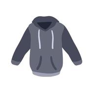 capuchon met kap. blauw warm kleding. tekenfilm vlak illustratie. sweater met handvatten vector