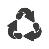 recycle symbool geïsoleerd Aan wit achtergrond. gerecycled pijl teken. gerecycled materialen symbool. vector illustratie