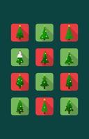 eenvoudige en leuke kerstbomen pictogrammen vector