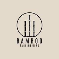 bamboe wijnoogst logo, icoon en symbool, met embleem vector illustratie ontwerp