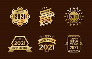 nieuwe jaar gouden etiketten vector