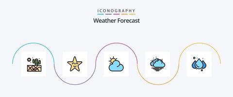 weer lijn gevulde vlak 5 icoon pak inclusief . wolk. regenachtig vector