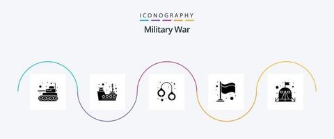 leger oorlog glyph 5 icoon pak inclusief kamp. gevecht. leger. oorlog. leger vector