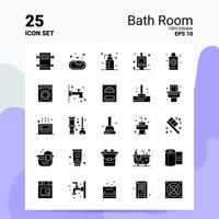 25 bad kamer icoon reeks 100 bewerkbare eps 10 bestanden bedrijf logo concept ideeën solide glyph icoon ontwerp vector