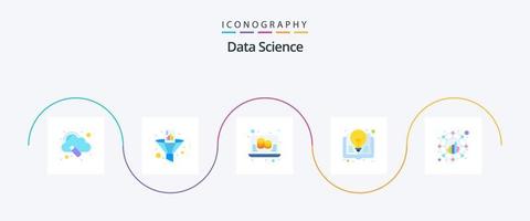 gegevens wetenschap vlak 5 icoon pak inclusief analyse. idee boek. koker. idee. wetenschap vector