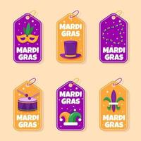 kleurrijke mardi gras festivity label-collectie vector