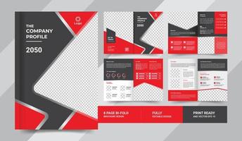 8 Pagina's bedrijf brochure ontwerp vector