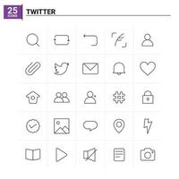 25 twitter icoon reeks vector achtergrond