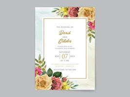 kleurrijk bloemen bruiloft uitnodiging kaart vector
