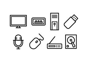Computer Accessoires Icon Pack vector