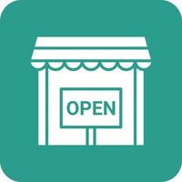 winkel Open glyph ronde hoek achtergrond icoon vector