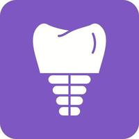 tandheelkundig implantaat glyph ronde hoek achtergrond icoon vector