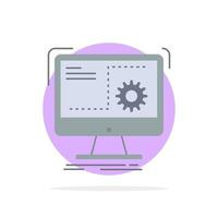 commando computer functie werkwijze vooruitgang vlak kleur icoon vector