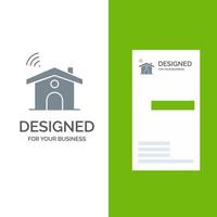 Wifi onderhoud signaal huis grijs logo ontwerp en bedrijf kaart sjabloon vector