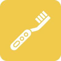 elektrisch tandenborstel glyph ronde hoek achtergrond icoon vector