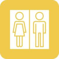 toilet glyph ronde hoek achtergrond icoon vector