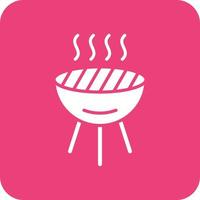 barbecue glyph ronde hoek achtergrond icoon vector