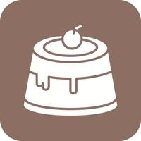 pudding glyph ronde hoek achtergrond icoon vector