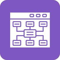 sitemap glyph ronde hoek achtergrond icoon vector