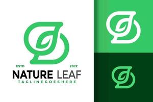 natuur blad brief s logo ontwerp vector illustratie sjabloon