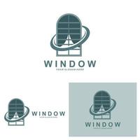 Home window-logo, interieur icoon ontwerp vector