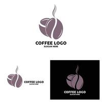 koffie Boon drinken logo ontwerp in bruin kleur vector illustratie