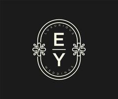 ey initialen brief bruiloft monogram logos sjabloon, hand- getrokken modern minimalistisch en bloemen Sjablonen voor uitnodiging kaarten, opslaan de datum, elegant identiteit. vector