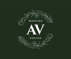 av initialen brief bruiloft monogram logos verzameling, hand- getrokken modern minimalistisch en bloemen Sjablonen voor uitnodiging kaarten, opslaan de datum, elegant identiteit voor restaurant, boetiek, cafe in vector