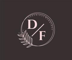 df initialen brief bruiloft monogram logos sjabloon, hand- getrokken modern minimalistisch en bloemen Sjablonen voor uitnodiging kaarten, opslaan de datum, elegant identiteit. vector