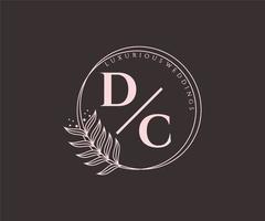 dc initialen brief bruiloft monogram logos sjabloon, hand- getrokken modern minimalistisch en bloemen Sjablonen voor uitnodiging kaarten, opslaan de datum, elegant identiteit. vector