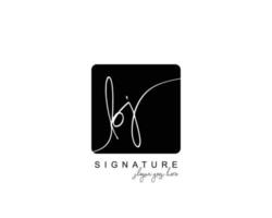 eerste bj schoonheid monogram en elegant logo ontwerp, handschrift logo van eerste handtekening, bruiloft, mode, bloemen en botanisch met creatief sjabloon. vector