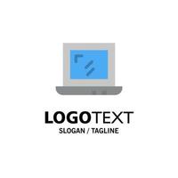 web ontwerp laptop bedrijf logo sjabloon vlak kleur vector