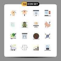 reeks van 16 modern ui pictogrammen symbolen tekens voor mobiel afzet app reclame ontwikkeling bewerkbare pak van creatief vector ontwerp elementen