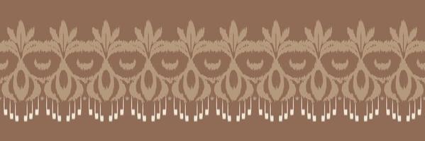 ikat grens tribal kunst naadloos patroon. etnisch meetkundig ikkat batik digitaal vector textiel ontwerp voor prints kleding stof Saree mughal borstel symbool zwaden structuur kurti kurtis kurta's