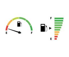 brandstof peilen icoon. benzine indicator geïsoleerd Aan wit achtergrond. vector