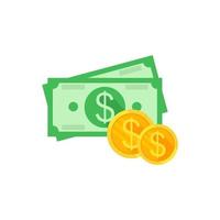 geld contant geld en munten vector pictogram ontwerp