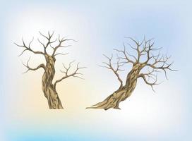 droogte en dood bomen vector illustraties