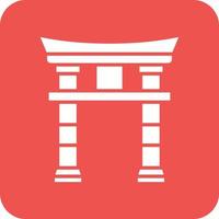 torii poort glyph ronde hoek achtergrond icoon vector