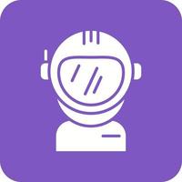 astronaut helm glyph ronde hoek achtergrond icoon vector